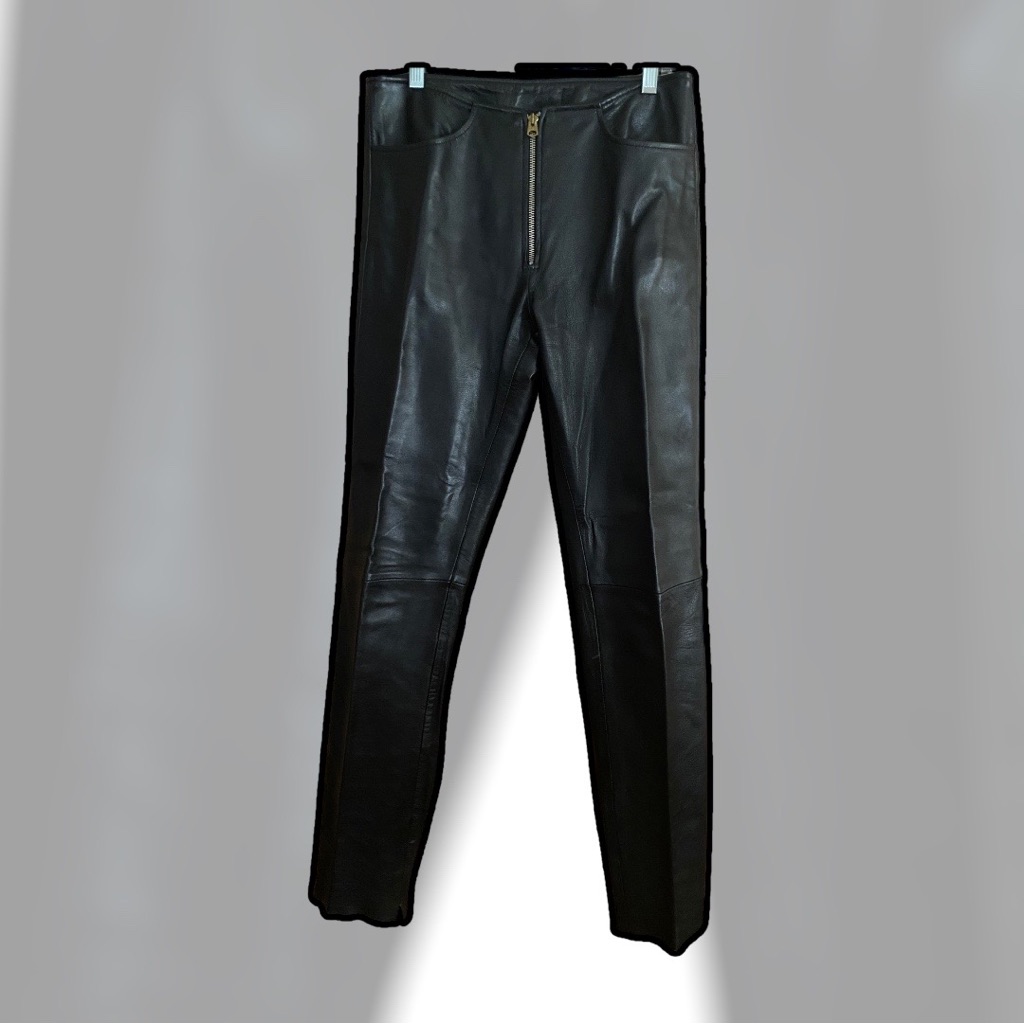Leather Pants With Front Zipper.